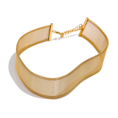 Yhpup 26mm Stainless Steel Wide Choker Necklace & Bracelet Bangle – Fashionable Waterproof Summer Jewelry