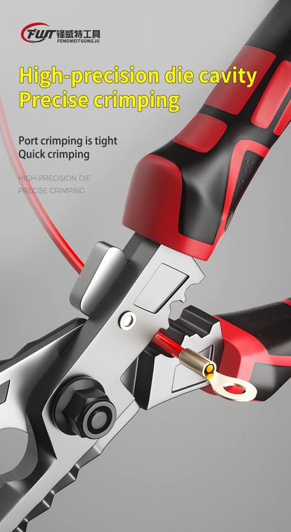 Multi-Functional Electrician Scissors - Wire Cutting, Crimping & Wrench Tool for Cable and Metal Sheets