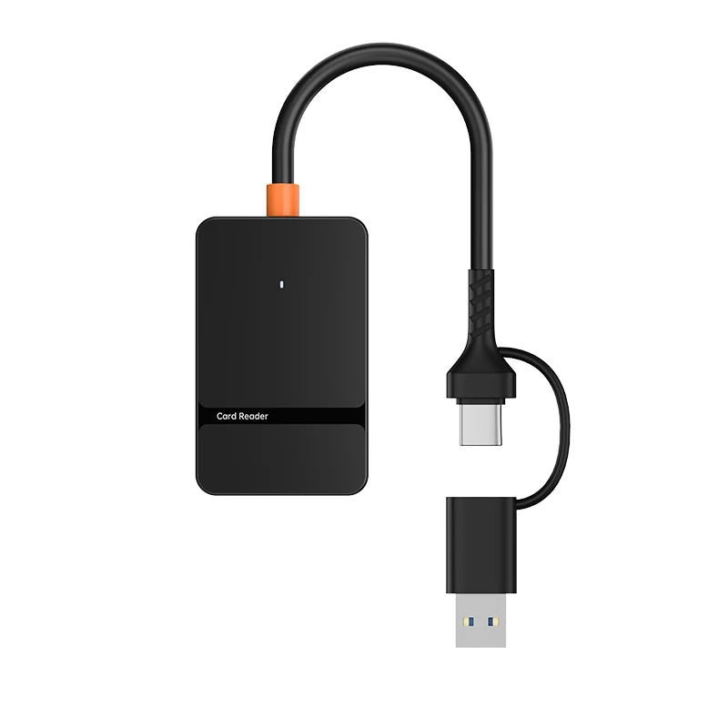 USB C 8-in-1 Card Reader - Supports SD, TF, CF, MS Card Read/Write and U Disk Access