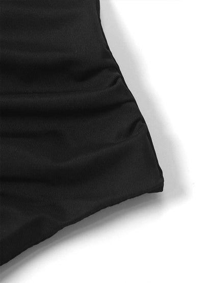 Summer Sexy Mini Dress for Women - Sleeveless, Backless Bodycon, Split Folded A-Line Dress, Party & Club Wear