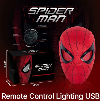 Miles Spider-Man 1:1 Electronic Mask - Moving Glowing Eyes with Ring Control for Cosplay & Collectors