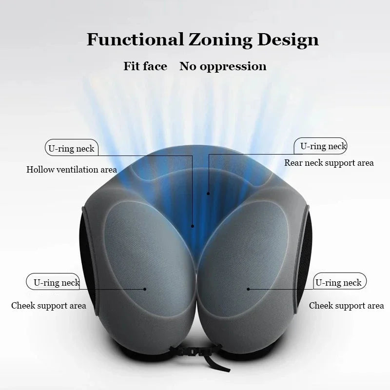 Multifunction U-Shaped Neck Pillow – Soft Slow Rebound Travel Pillow for Sleeping, Cervical Support & Massage