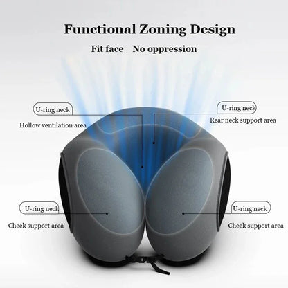 Multifunction U-Shaped Neck Pillow – Soft Slow Rebound Travel Pillow for Sleeping, Cervical Support & Massage