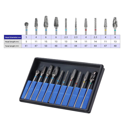 DENTAL Carbide Drills Kit - 2.35mm HP, Autoclavable at 135°C, for Universal Grinding, Removing & Polishing