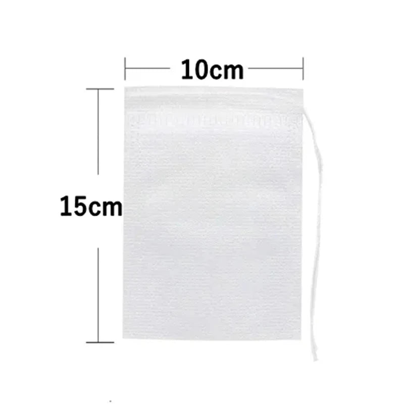 50/100PCS Disposable Tea Filter Bags - Non-Woven Empty Tea Infuser Pouches with String