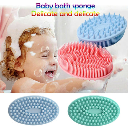 Exfoliating Silicone Bristle Sponge – Dead Skin Scrubber & Scalp Massager Bath Brush