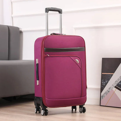 Ex Canvas Travel Suitcase – Trendy Fashionable Rolling Luggage with Combination Lock & 360° All-Direction Wheels for Business Travel