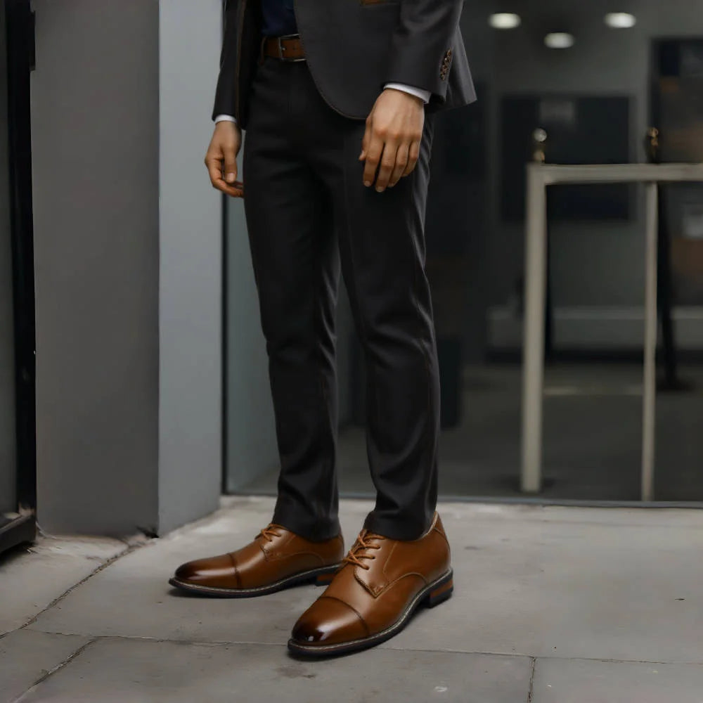 Men’s Leather Dress Shoes - Fashionable Comfortable Formal Business Footwear 2025
