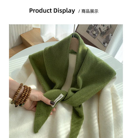 Women’s Wool Triangle Scarf – Multi-Functional Knitted Headscarf