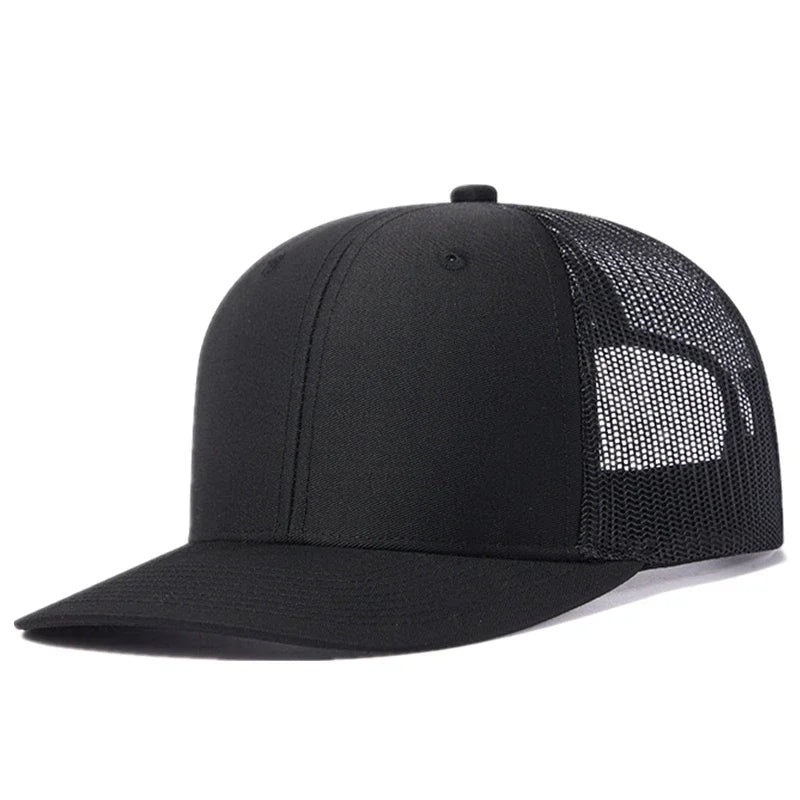 Unisex Curved Brim Trucker Hat - Breathable Summer Mesh Baseball Cap for Men & Women
