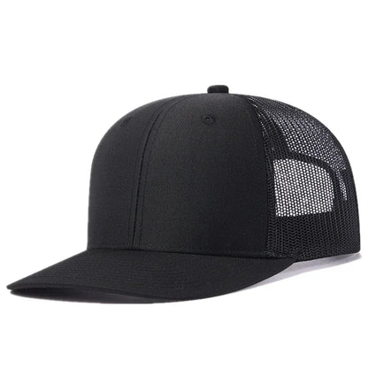 Unisex Curved Brim Trucker Hat - Breathable Summer Mesh Baseball Cap for Men & Women