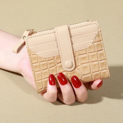 Elegant Women’s Multi-Card Wallet – PU Leather Double Zip Clutch Purse with Crocodile Pattern Storage Bag