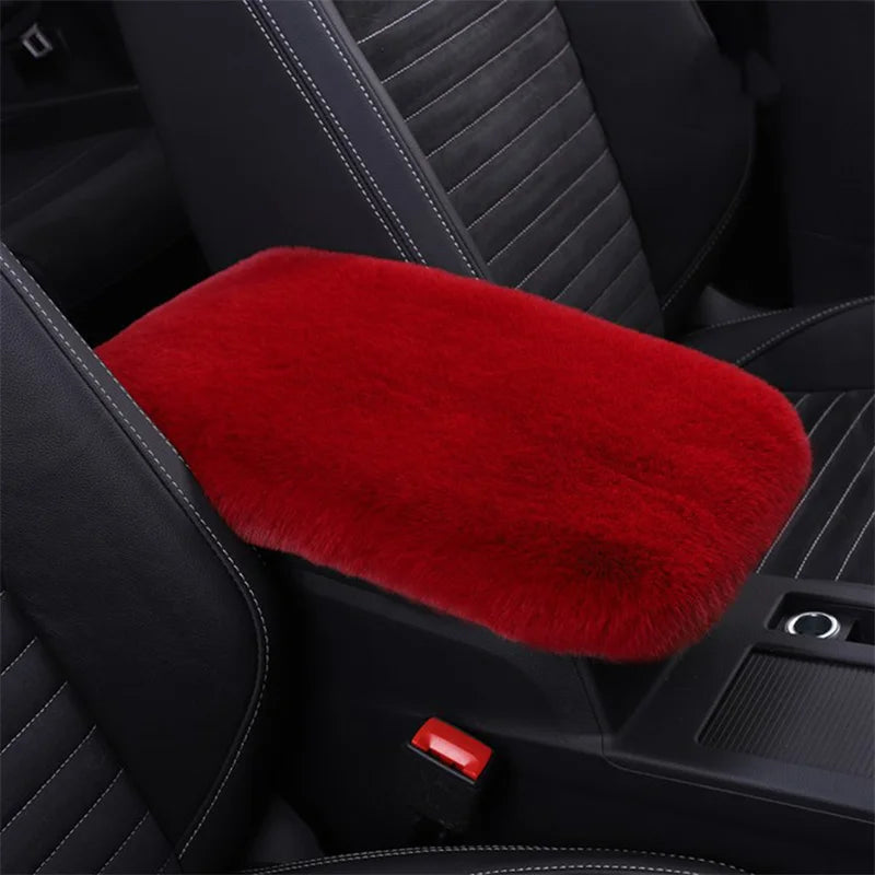 Cute Plush Car Armrest Cover – Warm Center Console Cushion Pad for Auto Interior Decor (Universal Fit)