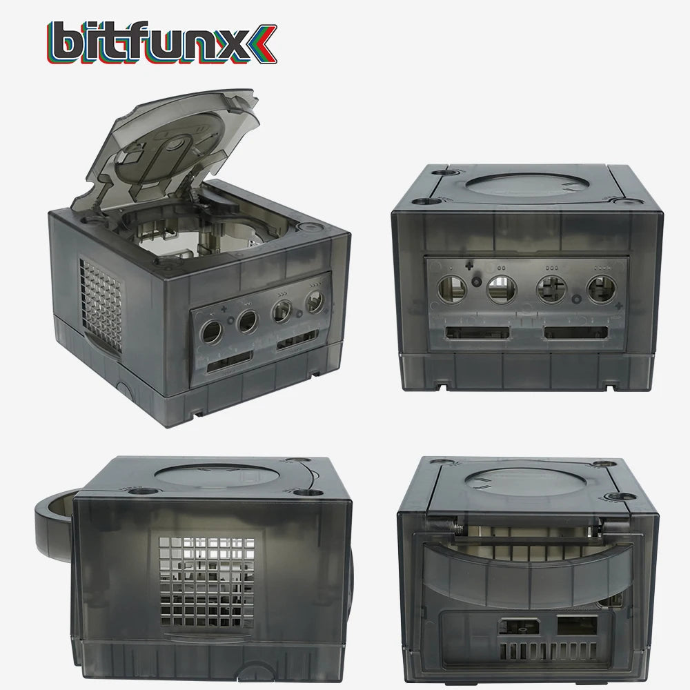 Bitfunx GameCube NGC Replacement Shell – Transparent Purple & Black Case for GC Console