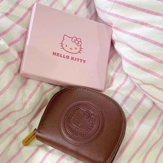 Kawaii Cartoon Hello Kitty Retro Card Bag – Fashion Zipper ID & Storage Bag, Lightweight Mini Wallet for Girls, Women’s Gift