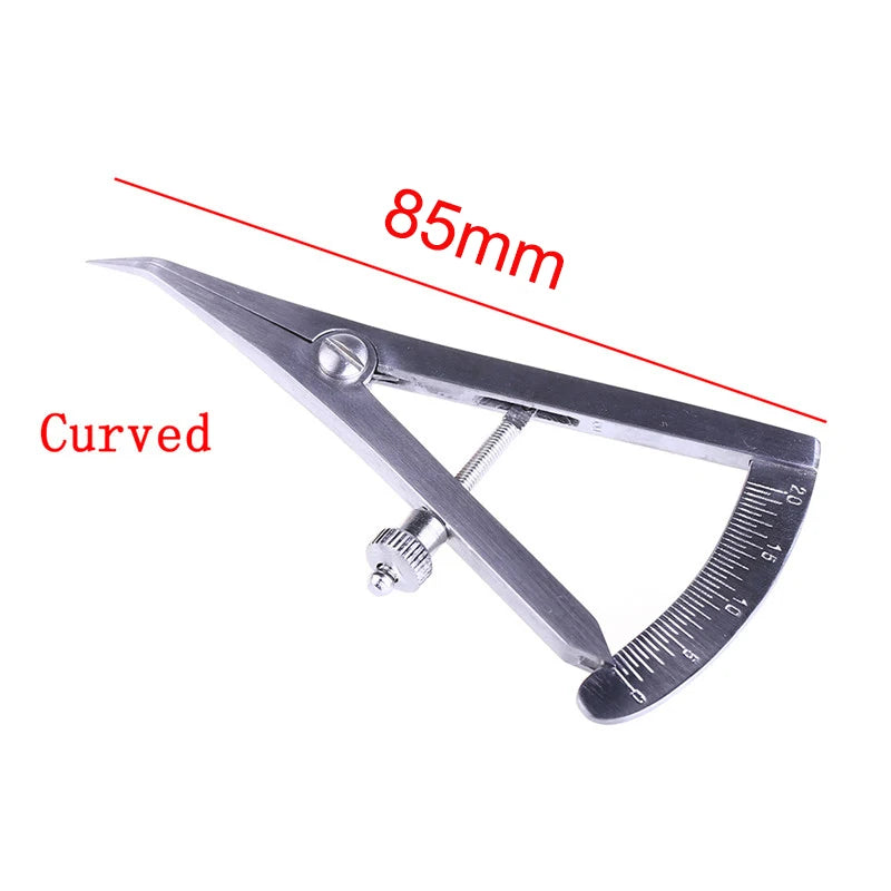Dental Caliper Gauge Stainless Steel Dentist Measuring Ruler Tool – Curved & Straight Head Surgical Lab Instrument