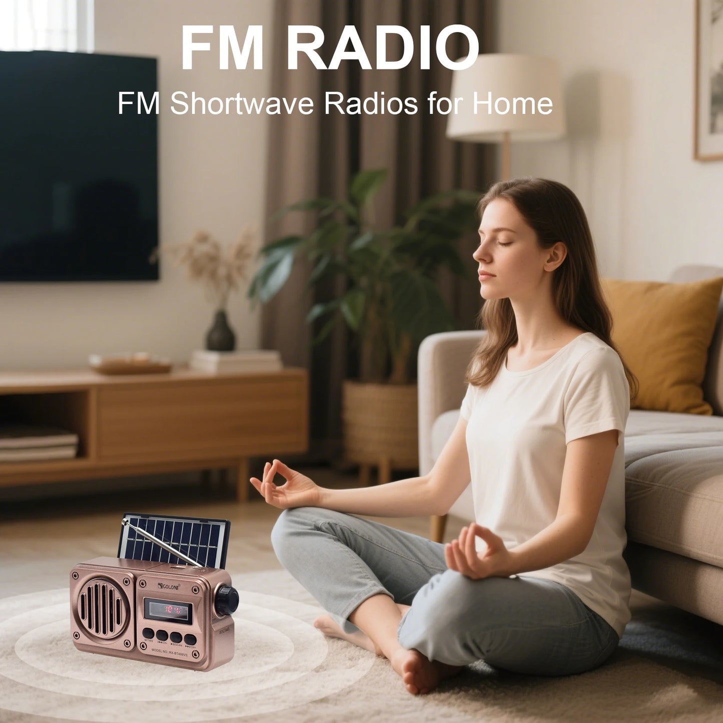 MD-499 Wireless Bluetooth Speaker — Full-Band FM Radio with MP3 Playback, Solar Charging & Emergency Power Function