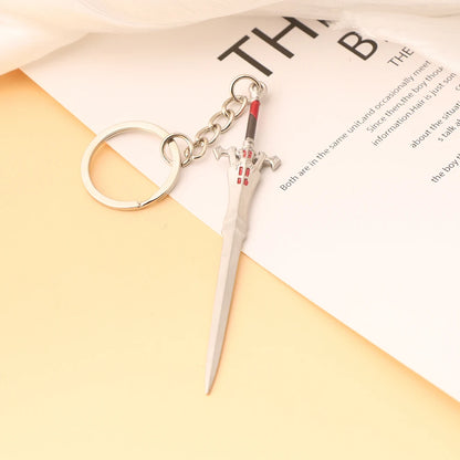 Final Fantasy Sword Pendant Keychain – Mini Remastered Game Key Ring for Car, Backpack & Cosplay Jewelry Accessories Gift