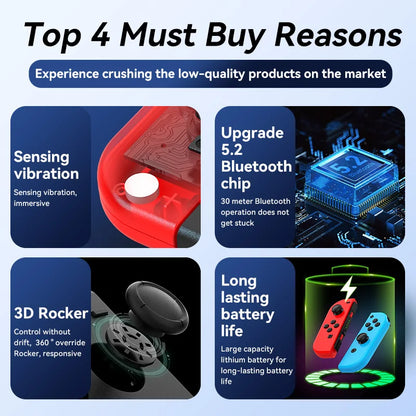 2025 New Bluetooth Joy-Con Gamepad for Switch — Wireless Controller with Turbo for Video Game Consoles