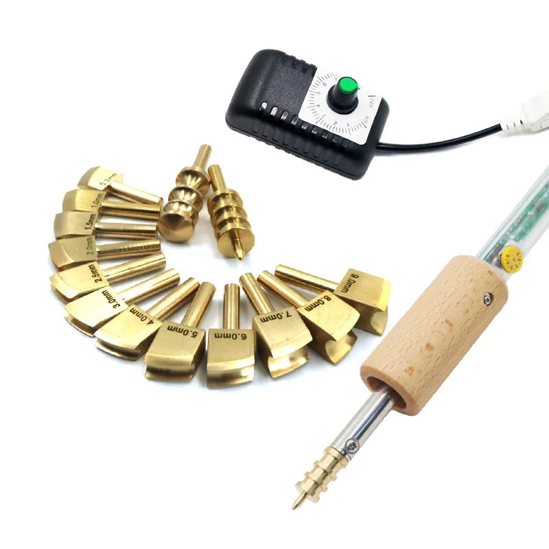Brass Leather Edge Creaser Set – Soldering Iron Tips & Edging Tools for DIY Leather Craft Polishing & Sealing