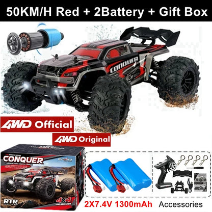 4WD Remote Control Car – Off-Road 4x4 RC High-Speed Buggy Truck, Brushless 50/80KM/H Drift Racing Toy for Kids & Adults