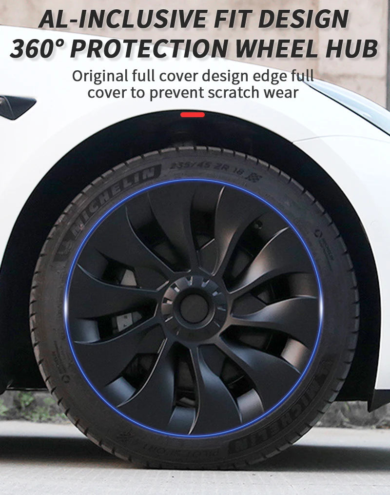 4PCS Hub Cap Wheel Covers – Performance Replacement Full Rim Accessories for Tesla Model 3 18-Inch (2018-2023)