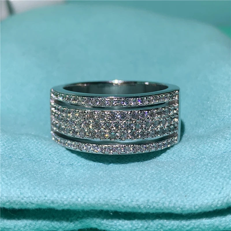 925 Sterling Silver Eternity Band Ring - CZ Diamond Promise Engagement Wedding Jewelry for Women & Men