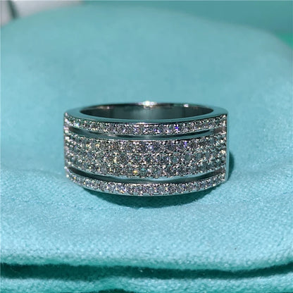 925 Sterling Silver Eternity Band Ring - CZ Diamond Promise Engagement Wedding Jewelry for Women & Men