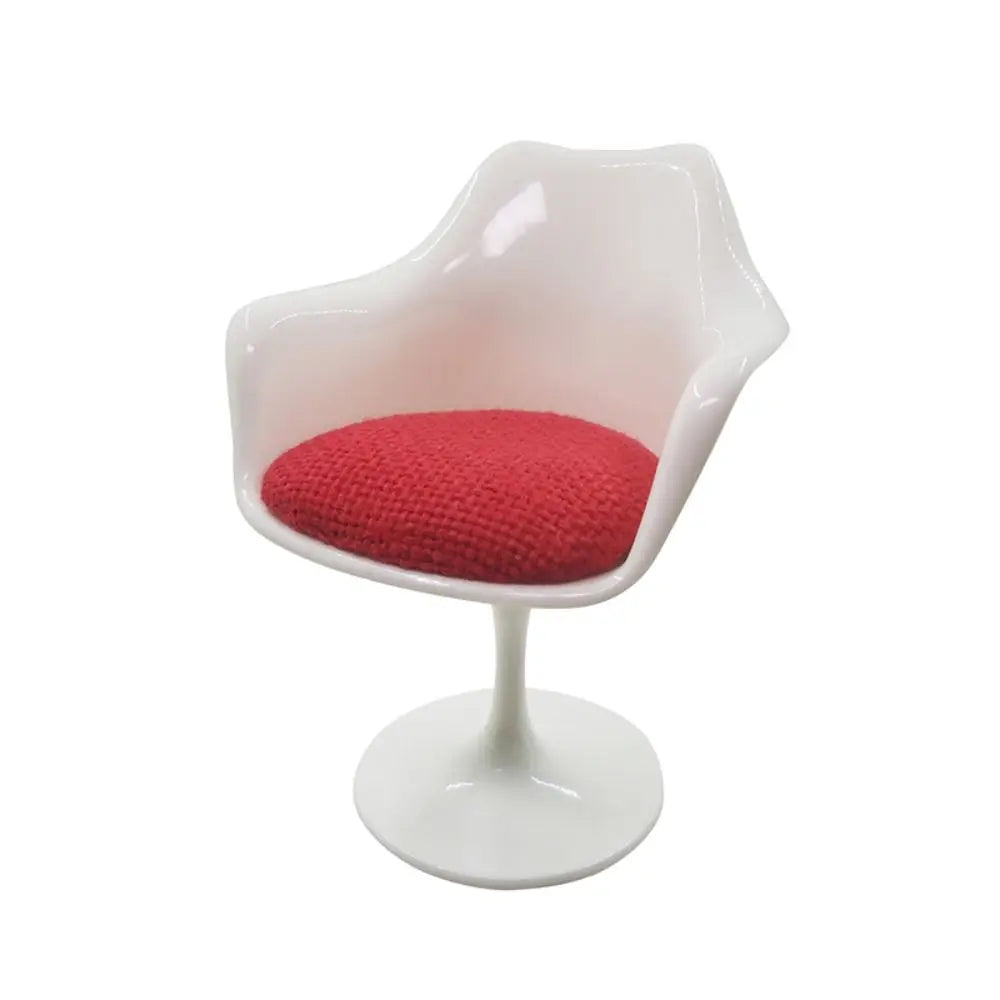 1/6 Scale Doll Round Legged Chair – Miniature Rotating Leisure Chair for Dollhouse & Photo Props