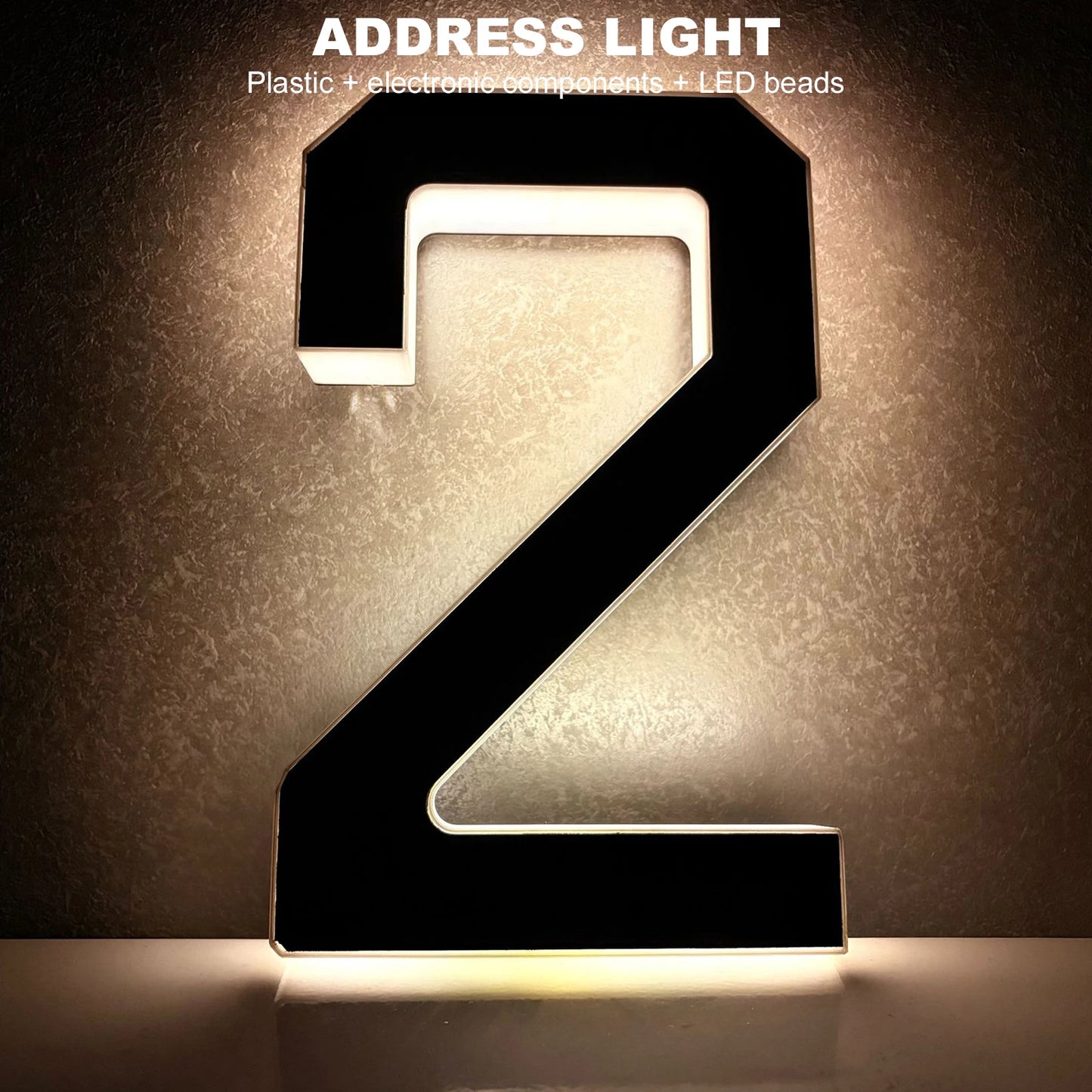 LED Solar House Numbers - IP65 Waterproof Personalized Illuminated Outdoor Address Sign for Home, Hotel & Bar 23/17/12CM