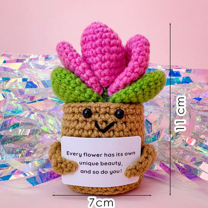 Positive Energy Crochet Doll — Handmade Knitted Plush Potato, Plant, Avocado, Bee & Animal Pocket Hug Emotional Support Gift