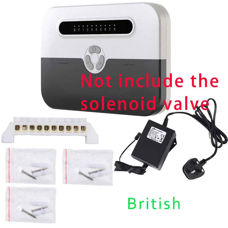 8 Station WiFi Indoor Smart Sprinkler Controller – Remote Irrigation System Control via Phone, Alexa Compatible