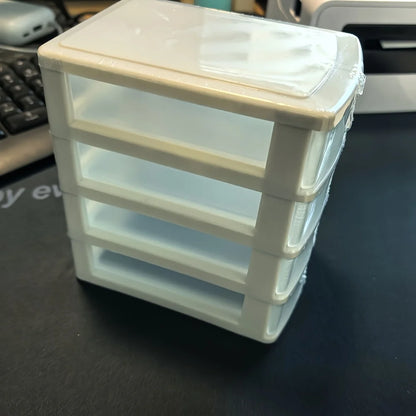 4-Layer Storage Box with Drawers - Multi-Functional Plastic Organizer for Cosmetics, Wardrobe & Desktop Storage