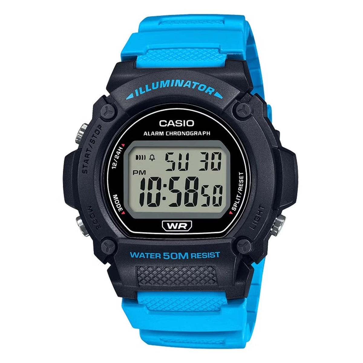 Casio W-219H Men’s Digital Watch - 1/100-Second Stopwatch, Daily Alarm, Auto Calendar & 7-Year Battery Life