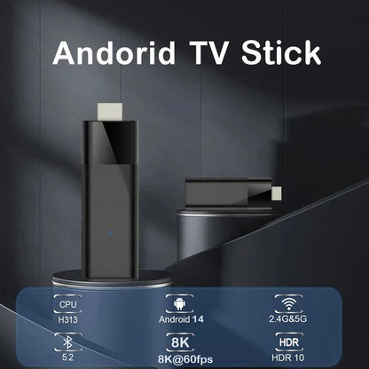 Q12 Mini TV Stick Android 14 – Quad-Core ATV Smart TV Box 4GB RAM 64GB/128GB ROM WiFi 2.4G & 5G Global Streaming