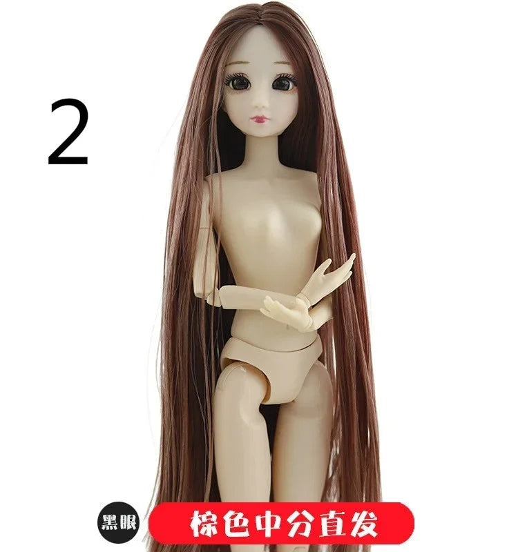 30cm Fashion Princess Babi Doll – 3D Eyes, 20-Joint DIY Plastic Doll for Girls, BJD Model