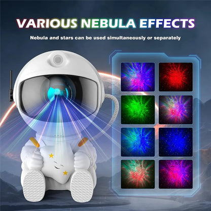 Astronaut Star Projector Galaxy Night Light - LED Starry Nebula Ceiling Lamp for Bedroom - Space Themed Home Decor, Ideal Kids Gift