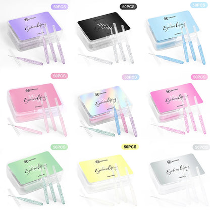 MAYOOC Mini Eyebrow Brush – Disposable Brow Lifting & Perm Brushes, Bendable Micro Eyelash Applicators Tools