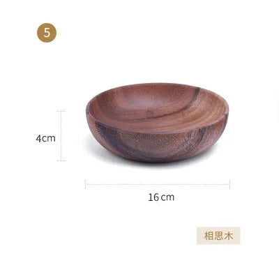 Natural Wooden Kitchen Bowl – Household Fruit & Salad Bowl with Wooden Utensils for Home & Restaurant