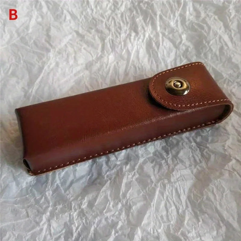 Classic Leather Eyeglasses Case – Elegant Hard Glasses Box for Men & Women, Suitable for Slim & Narrow Frames
