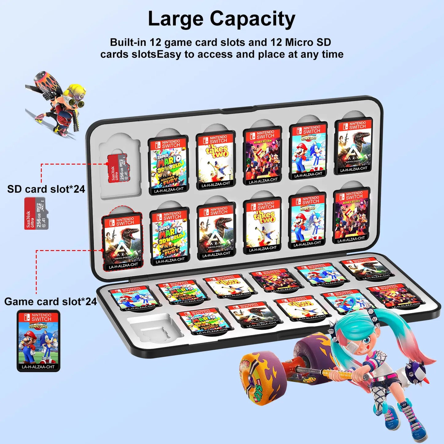 Nintendo Switch Game Card Storage Case – 96/72/48 Slot Holder for Switch, Lite & OLED