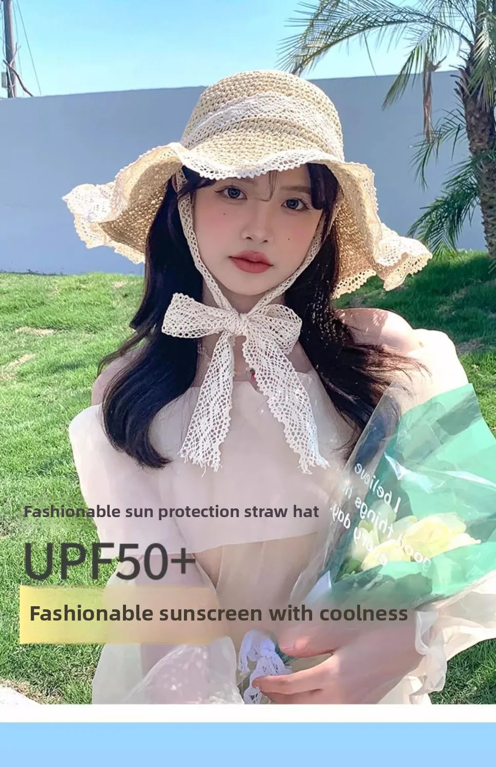 Women’s Wide Brim Sun Hat – Large Foldable Summer Straw Hat with UV Protection for Beach & Outdoor Use
