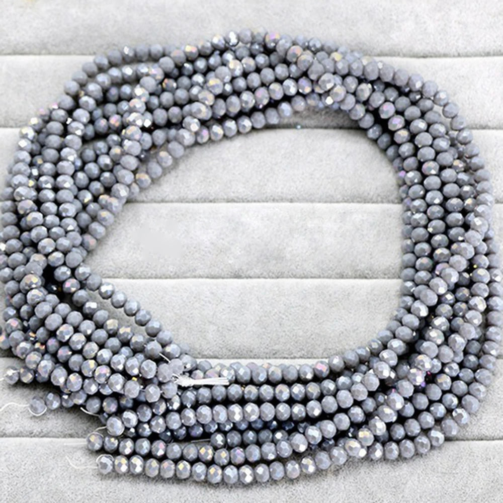 4mm/6mm/8mm Round Crystal Glass Beads – Faceted Spacer Loose Beads for DIY Jewelry Making & Needlework Craft Accessories