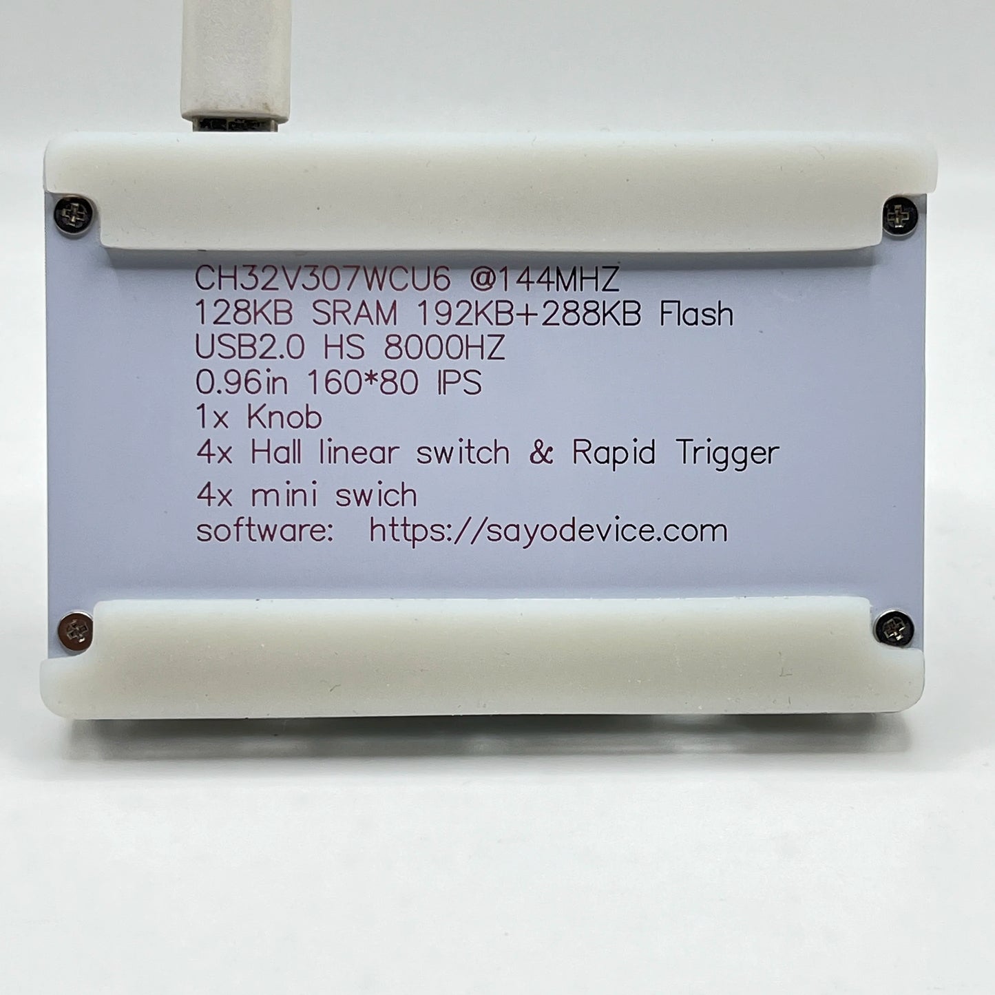 SayoDevice O3C++ OSU Rapid Trigger Keyboard – 4+4 Keys Magnetic Linear OUTEMU Pink Switches with Knob & Screen Shortcut