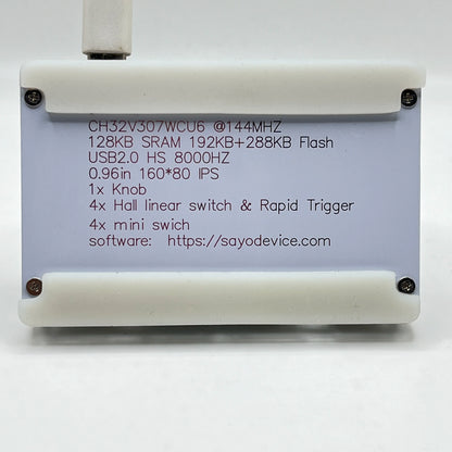 SayoDevice O3C++ OSU Rapid Trigger Keyboard – 4+4 Keys Magnetic Linear OUTEMU Pink Switches with Knob & Screen Shortcut