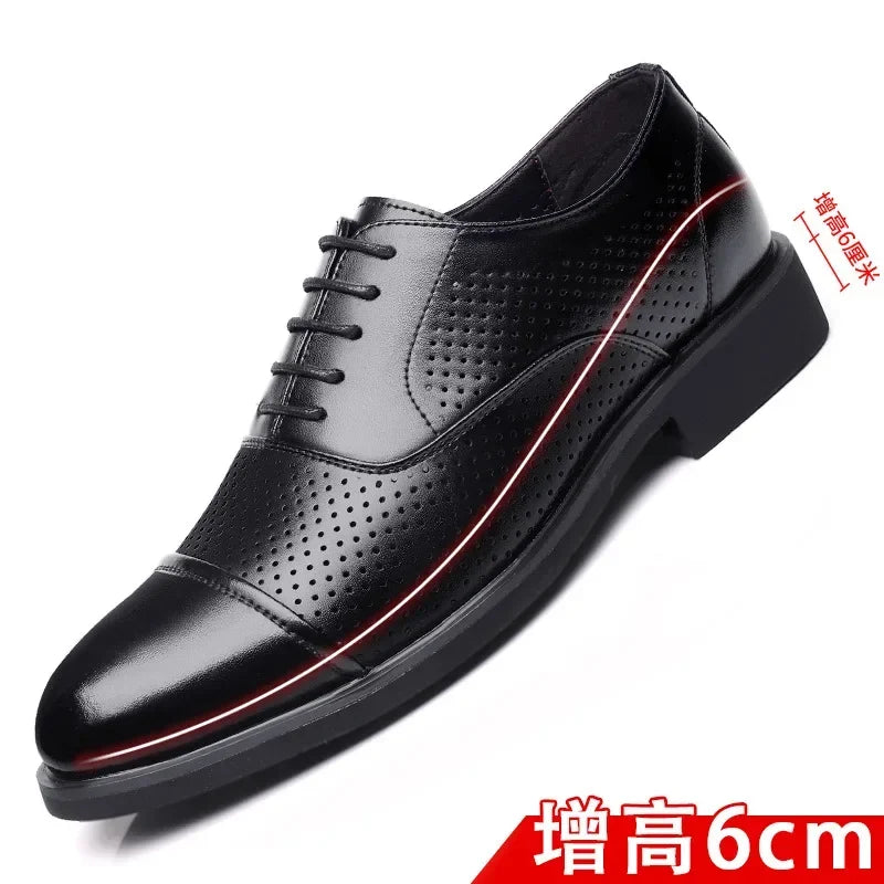 Men's Elevator Dress Shoes - 6CM Heightening Leather Business & Wedding Shoes Size 37-46