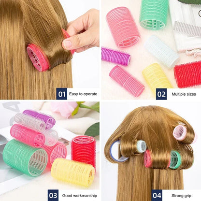 Jumbo Self-Grip Hair Rollers – Heatless Curlers for Salon & Home, Sticky Hair Styling Tools