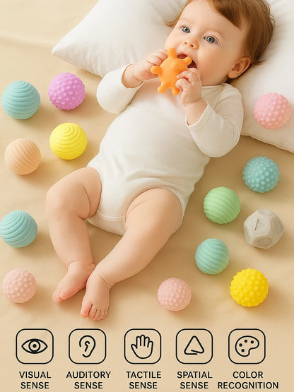 6Pcs Baby Sensory Balls - Montessori Teething & Early Learning Massage Water Toy Set