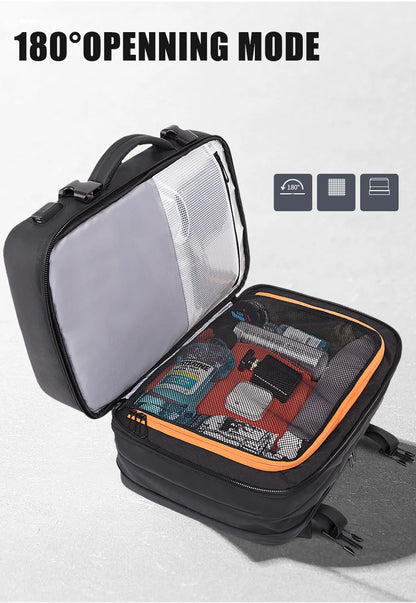 BANGE Expandable Men’s Waterproof Laptop Backpack – 17.3" Large Capacity Hiking & Travel Bag