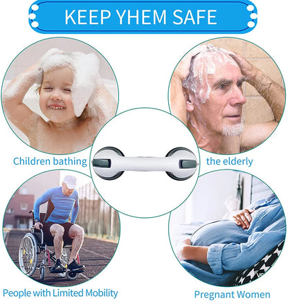 New Ultra Grip Shower Handle Grab Bars - Dual Locking Safety Suction Cups for Anti-Slip Support in Toilet and Bathroom